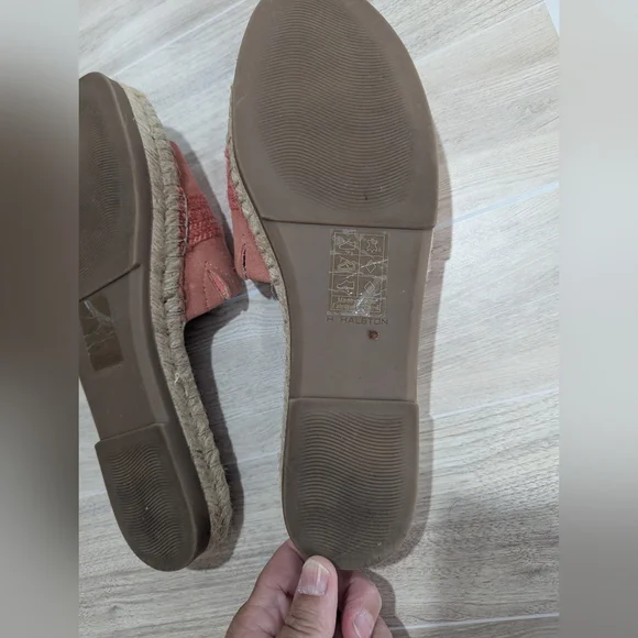 H by Halston "Betty" Peach Coral Orange Suede Slide Sandals Size 9.5 - Picture 10 of 13